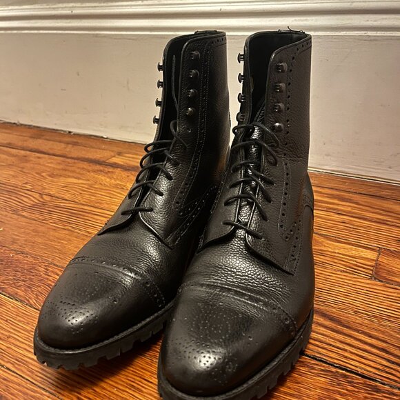 Barker Black Boulderson Boot – Black Pebble Grain – Vibram Sole – UK 9 / US 10